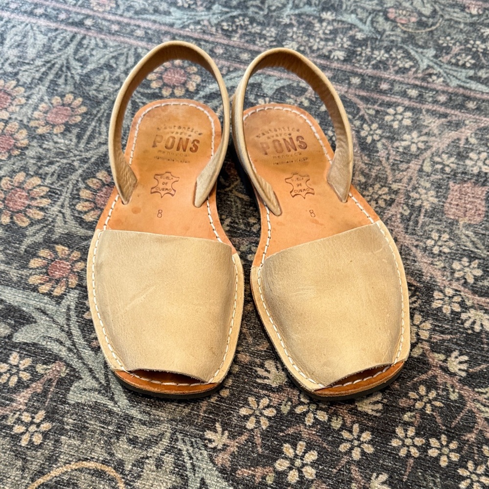 Pons Women's Leather Slingback Sandals in Tan